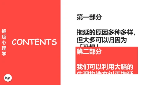 拖延心理学通用PPT模板