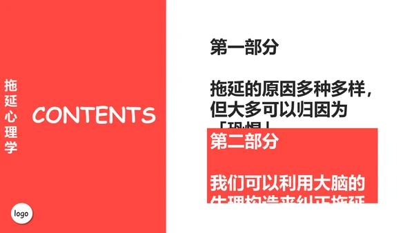 拖延心理学通用PPT模板