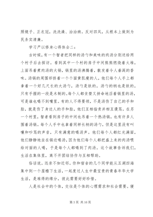 学习严以修身心得体会精选3篇.docx