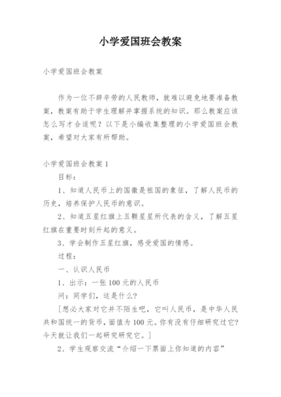 小学爱国班会教案.docx