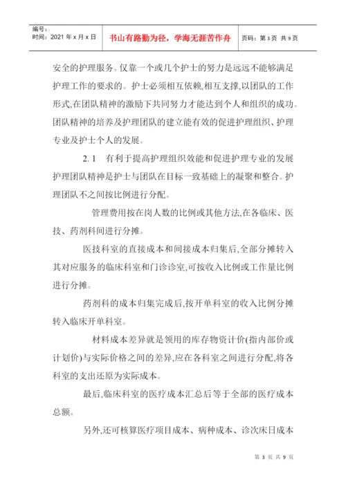 打造高绩效团队论文团队精神论文医学护理论文：护理团队精神的培养.docx
