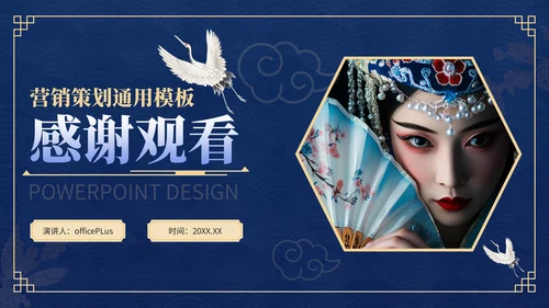 蓝色中国风传统工艺营销策划PPT模板