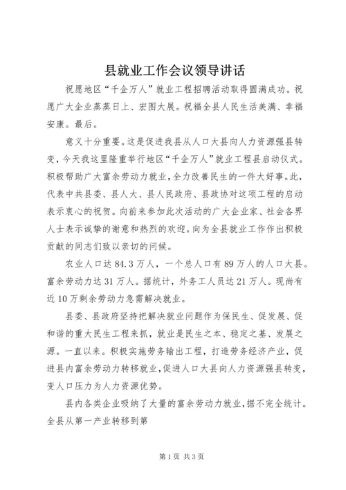 县就业工作会议领导讲话 (4).docx
