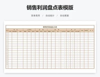 销售利润盘点表模版