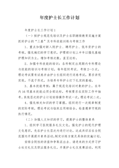 年度护士长工作计划.docx