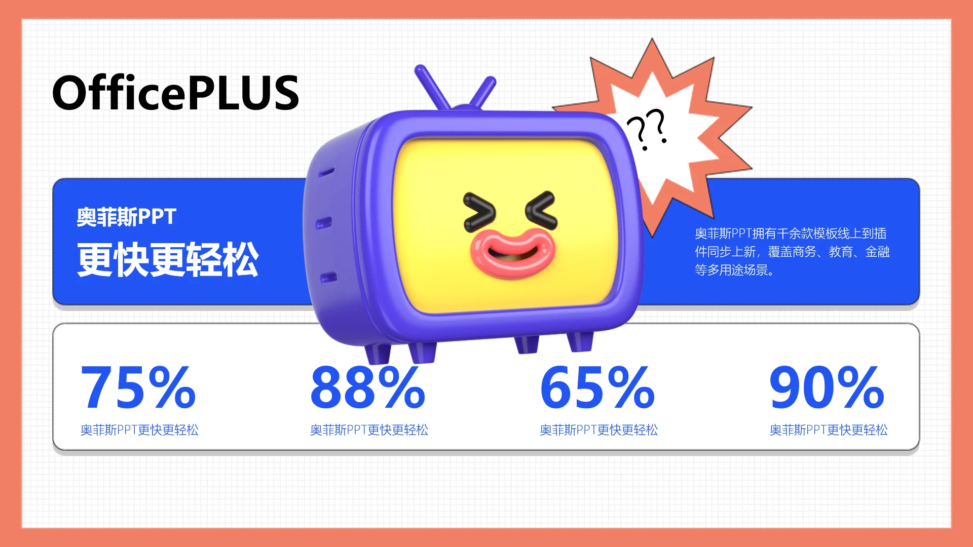 3D风白色并列关系4项PPT