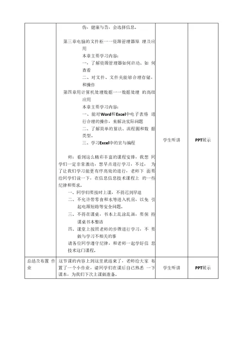 初一年级信息技术开学第一课教案