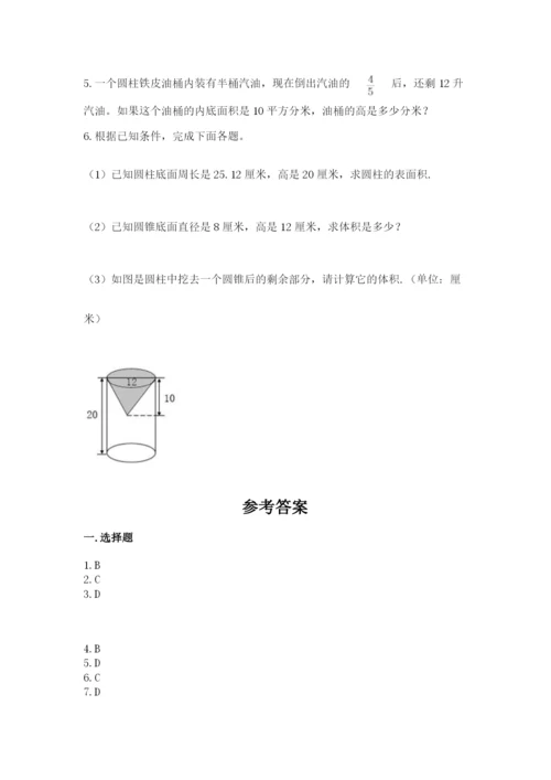 北师大版小学六年级下册数学期末检测试题【实用】.docx