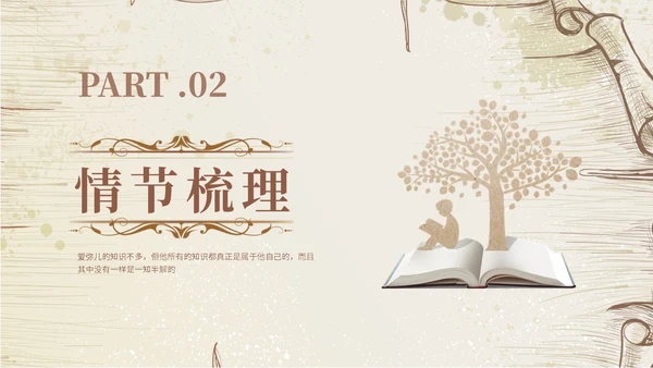 浅棕色欧美复古风爱弥儿读书分享会课件ppt模版
