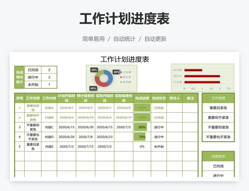 工作计划进度表