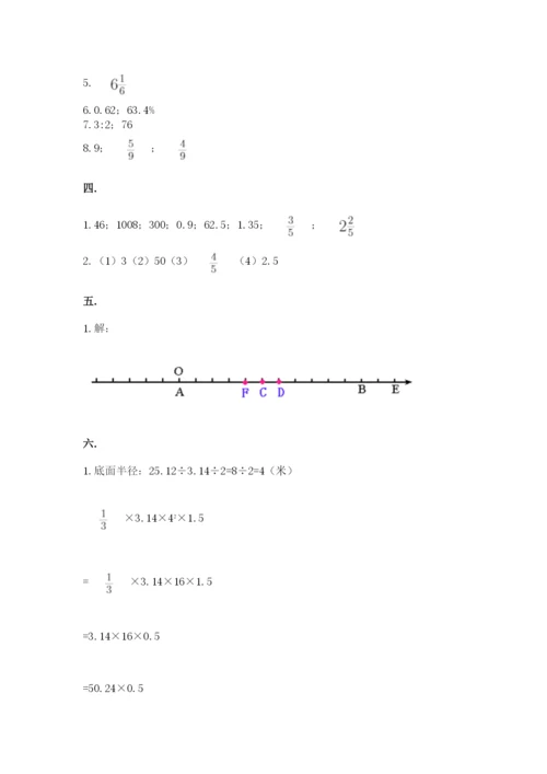 小学六年级数学摸底考试题【轻巧夺冠】.docx