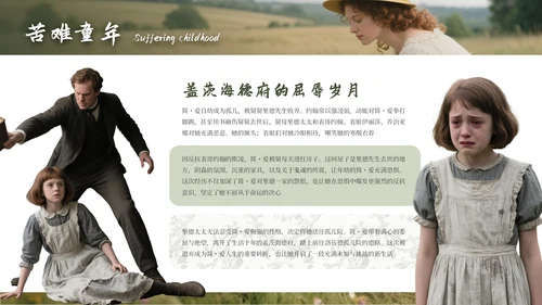 绿色简约《简·爱》读书分享通用PPT模板