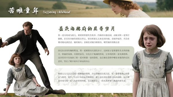 绿色简约《简·爱》读书分享通用PPT模板