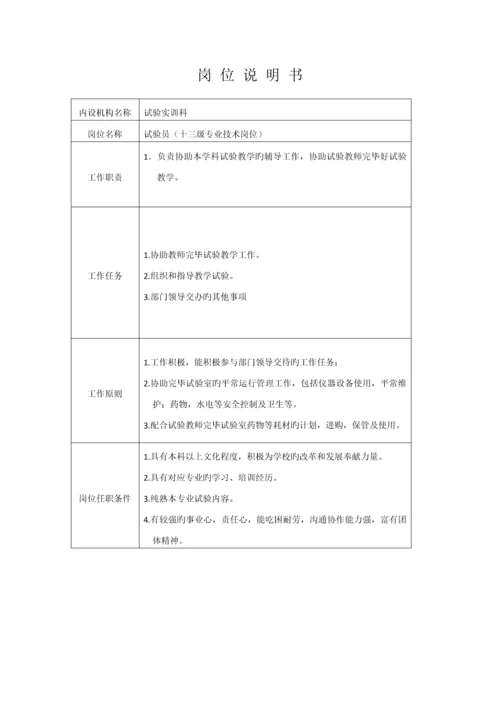 实验科岗位说明书.docx