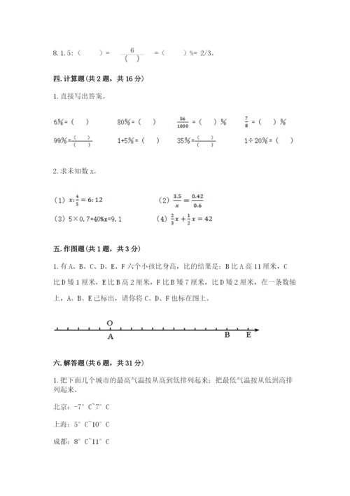 嵊州市六年级下册数学期末测试卷有精品答案.docx