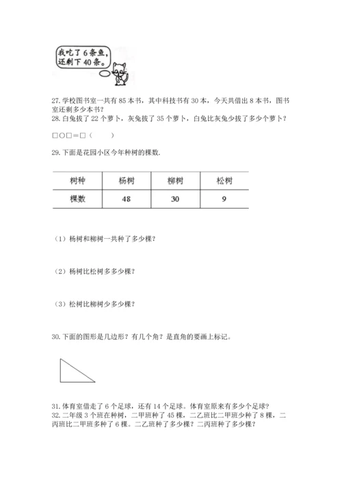 小学二年级上册数学应用题100道附参考答案（b卷）.docx