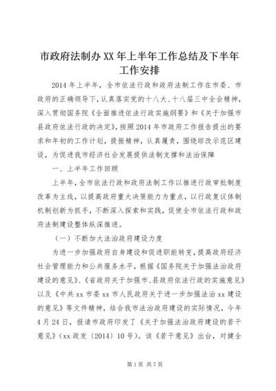 市政府法制办XX年上半年工作总结及下半年工作安排.docx