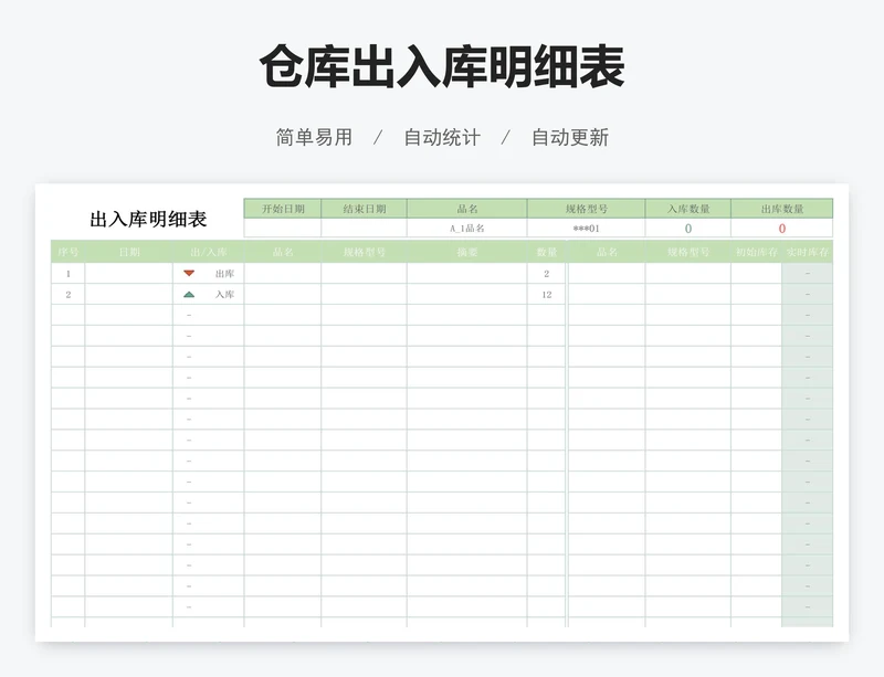 仓库出入库明细表