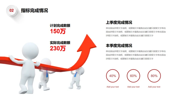 拼搏努力业绩提升向上箭头述职报告通用PPT模板