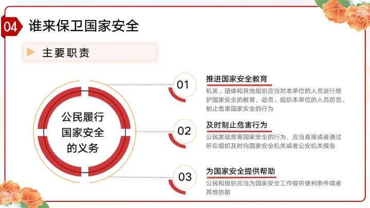 党政风国家安全教育日增强国家安全主题教育班会PPT模板