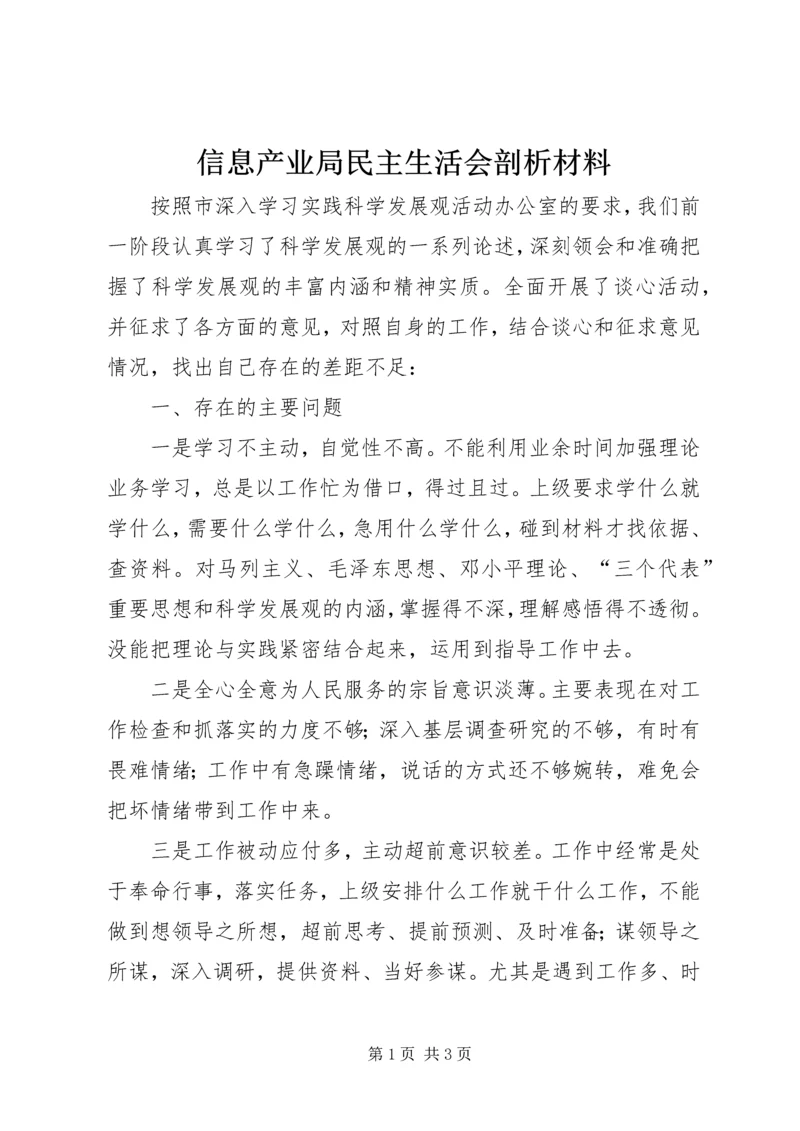 信息产业局民主生活会剖析材料.docx