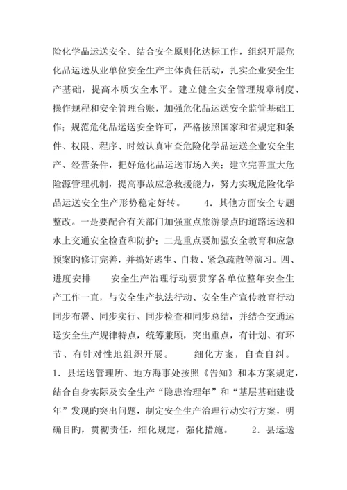 县交通运输安全生产治理行动工作方案.docx