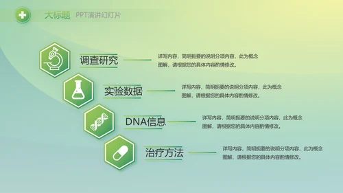 绿色大气医疗健康产业项目介绍动态PPT