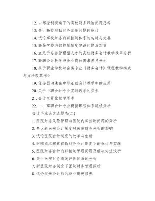 会计专业毕业论文选题_会计毕业论文选题表.docx