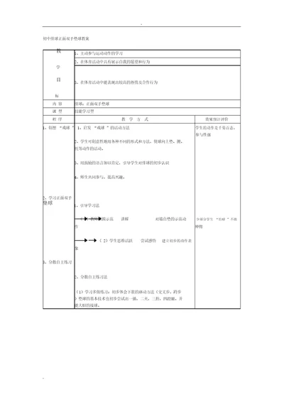 初中排球正面双手垫球教案1748