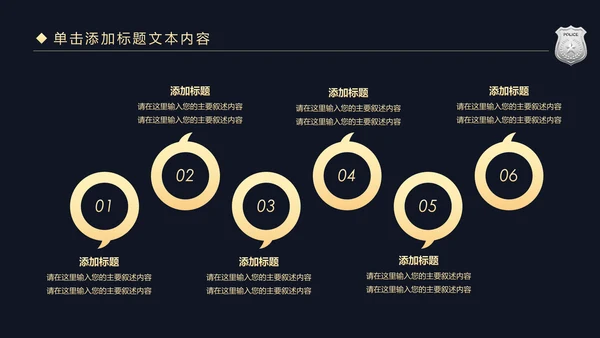 金色庄严大气公安警察工作汇报PPT模板