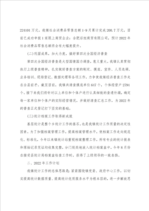 镇统计站20222023年工作总结及20222023年工作计划