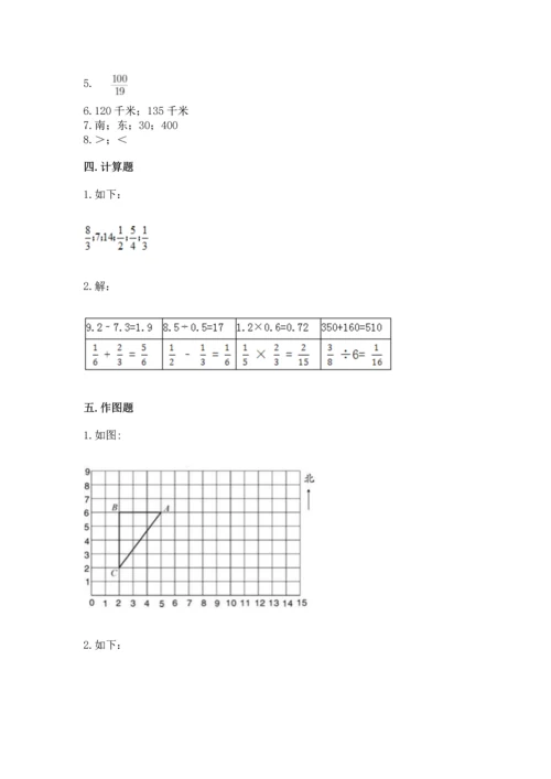 人教版六年级上册数学期中测试卷附答案【巩固】.docx