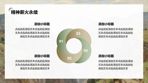 绿色写实插画风弘扬长征精神主题班会PPT模板