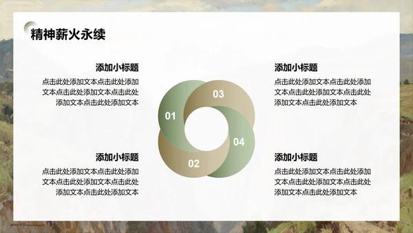 绿色写实插画风弘扬长征精神主题班会PPT模板