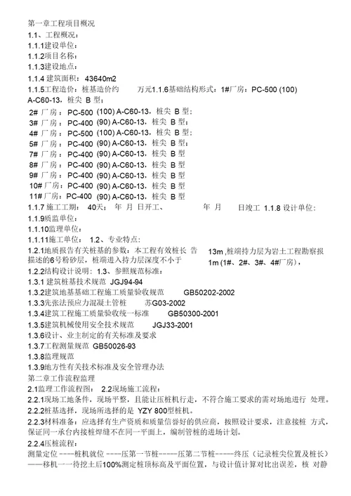 厂房桩基监理细则