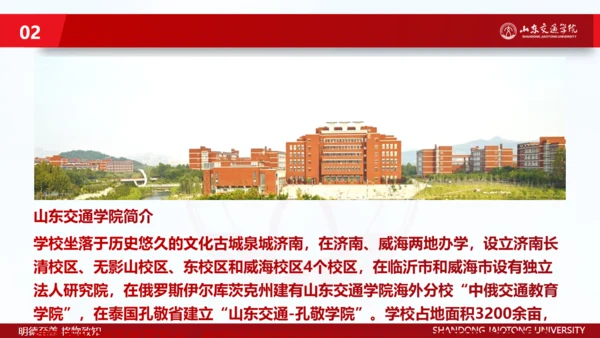 山东交通学院毕业生论文答辩汇报通用PPT模板