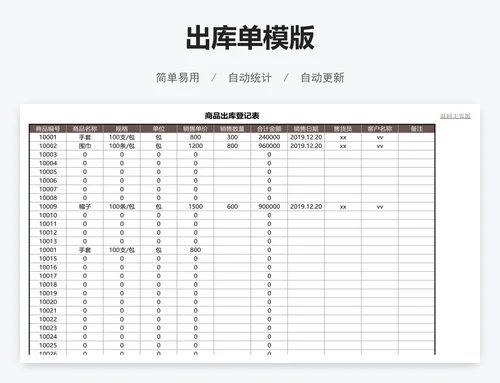 出库单模版