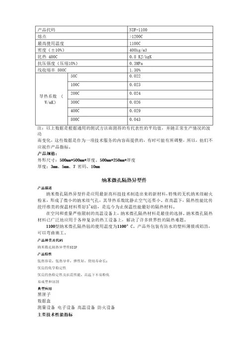 超级高温隔热材料纳米级微孔隔热材料