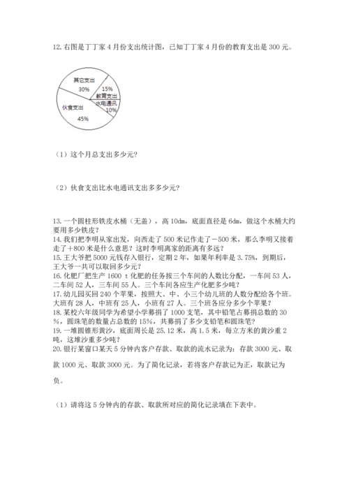 六年级小升初数学应用题50道含答案（满分必刷）.docx