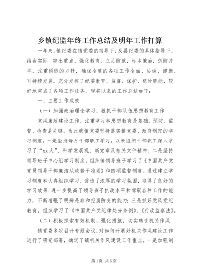 乡镇纪监年终工作总结及明年工作打算.docx