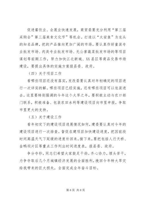 县城镇经济专题会讲话.docx