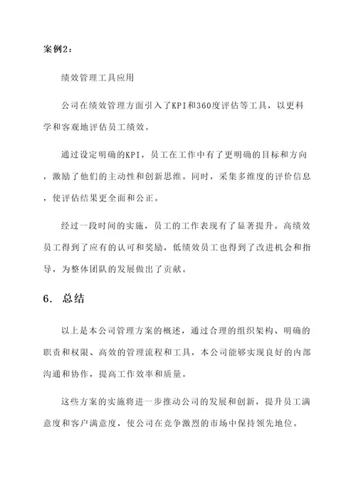 公司的管理方案