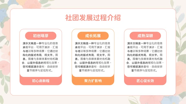 粉色小清新社团招新社团宣传PPT模板