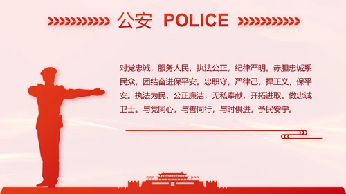 红色大气公安警察案件汇报动态PPT模板
