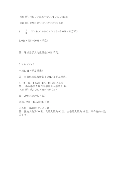 小学六年级数学毕业试题及完整答案1套.docx