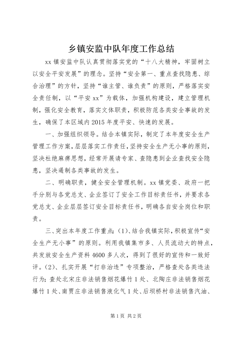 乡镇安监中队年度工作总结.docx