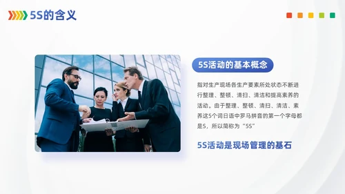 浅色模块现场管理5SPPT模版