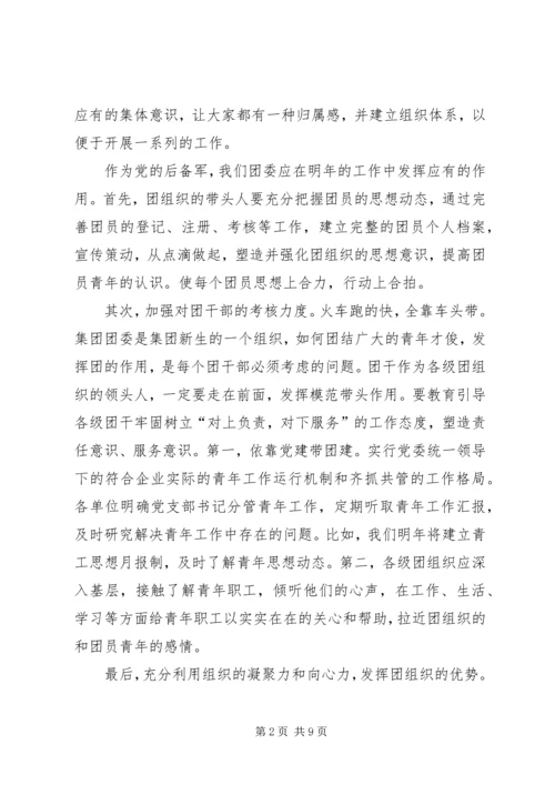 企业共青团工作计划.docx