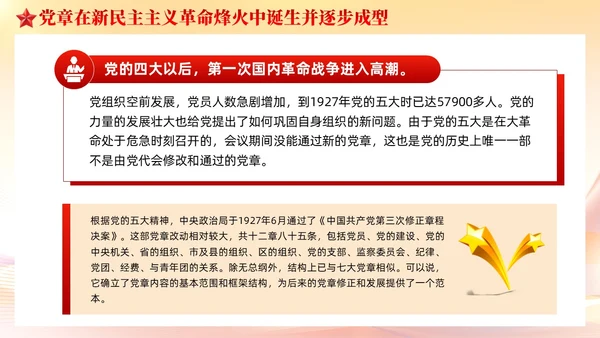 党建党章的百年演变党课课件ppt