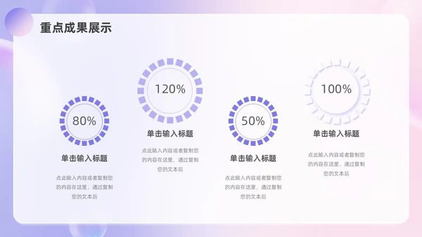 粉紫渐变毛玻璃风工作总结汇报PPT模板